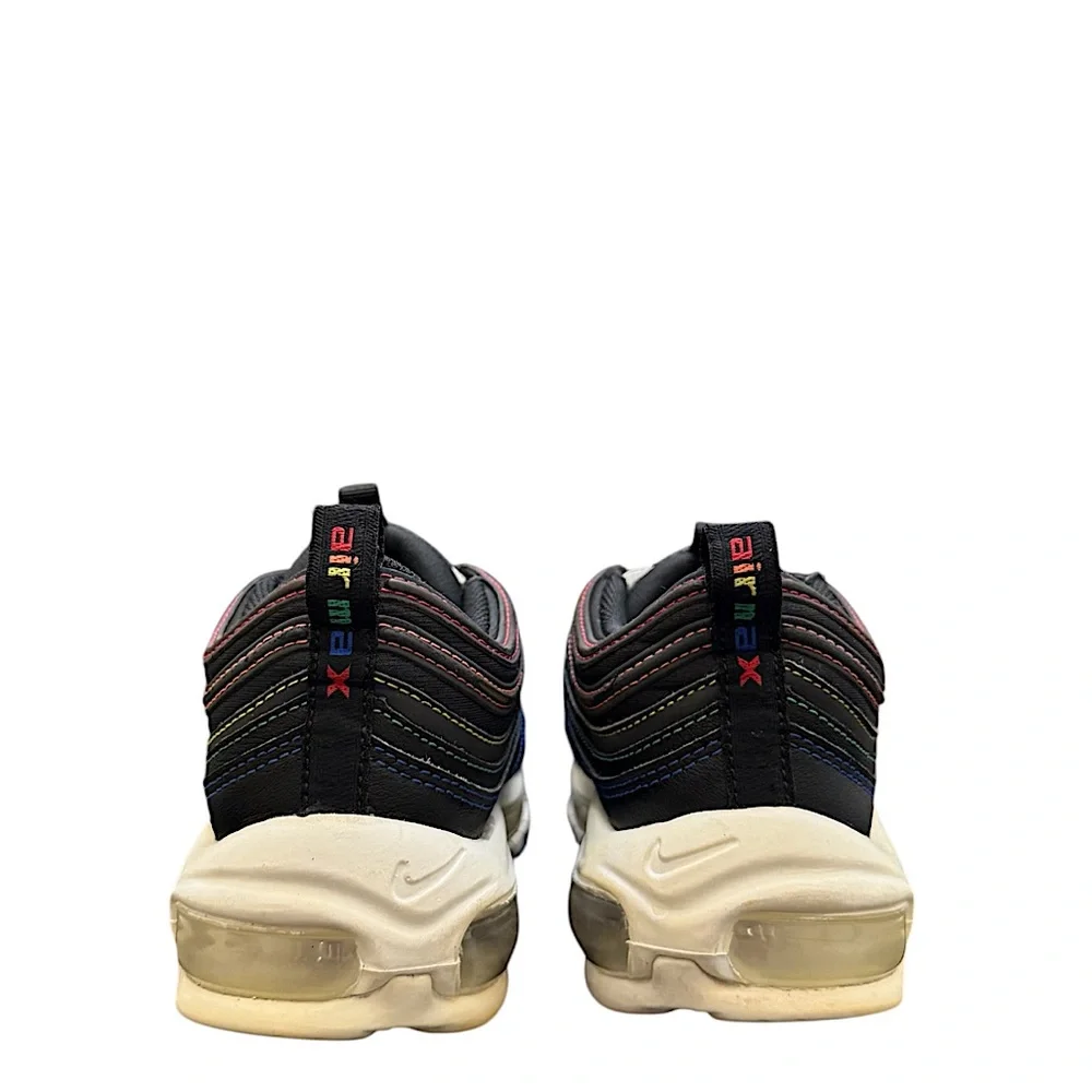 NIKE - AIR MAX 97 - BLACK WHITE ROYGBIV “RAINBOW STITCH” SNEAKERS